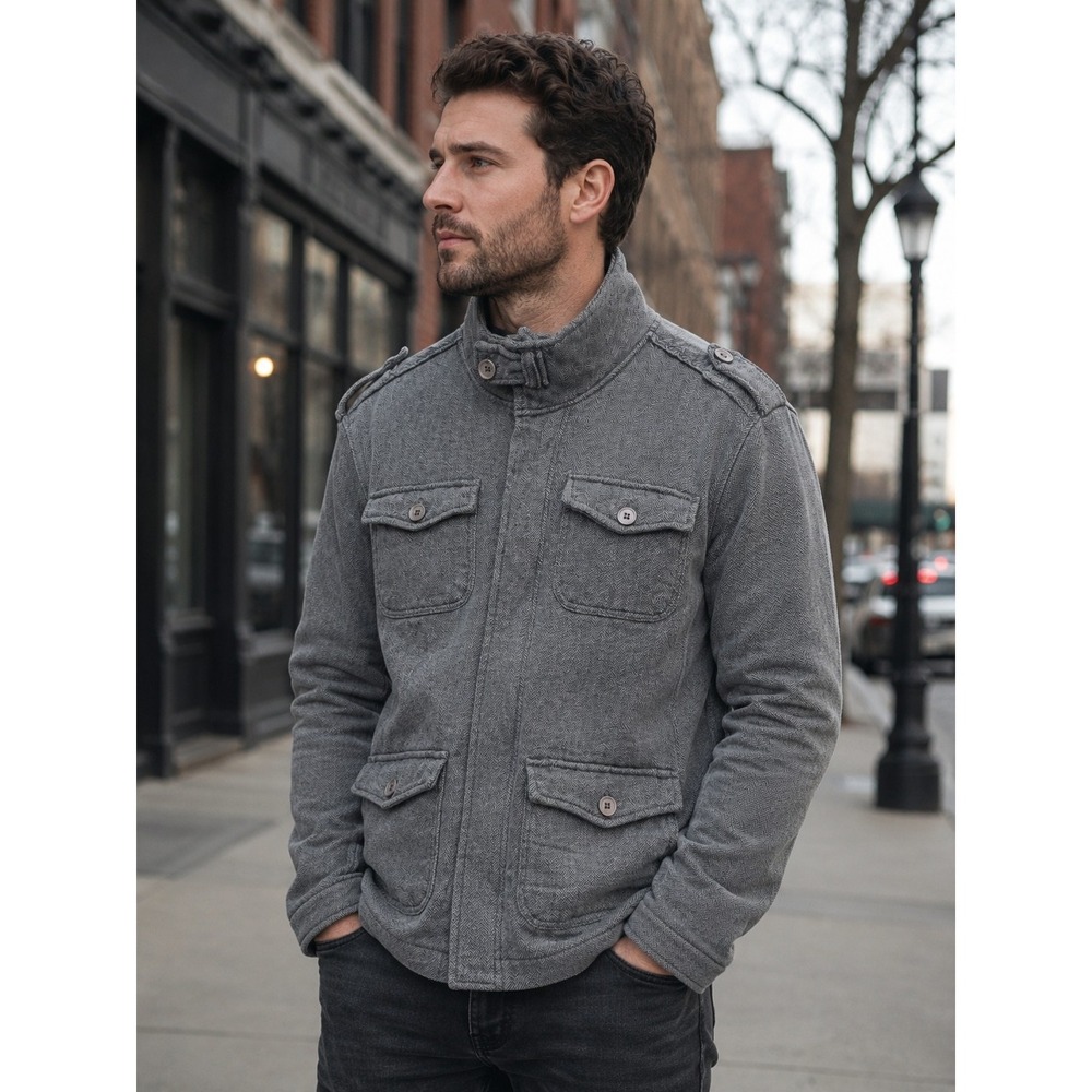 ARMORED SAINT Men's Gray Full Zip Jacket Size Medium -890